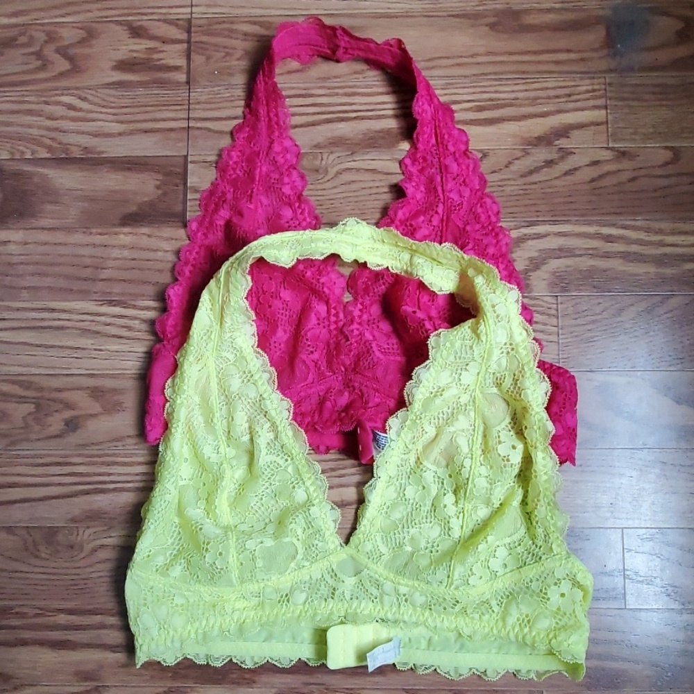 Free People bundle Galloon lace halter bralettes